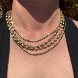 Vintage Multi-strand gold tone necklace